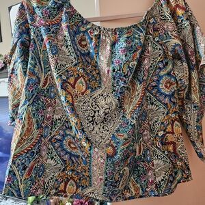 Colorful Paisley Print Top